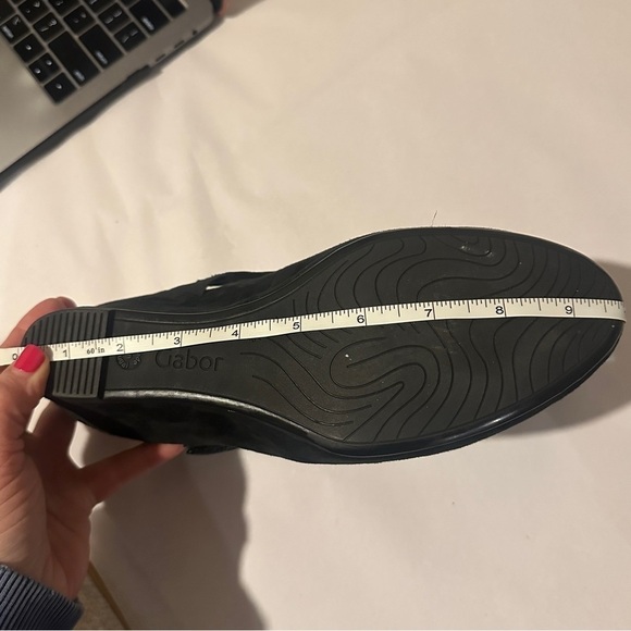 Garbor Suede Mary Jane Wedge Shoe with Jeweled Strap 9.5 US 7.5 UK - Picture 12 of 13